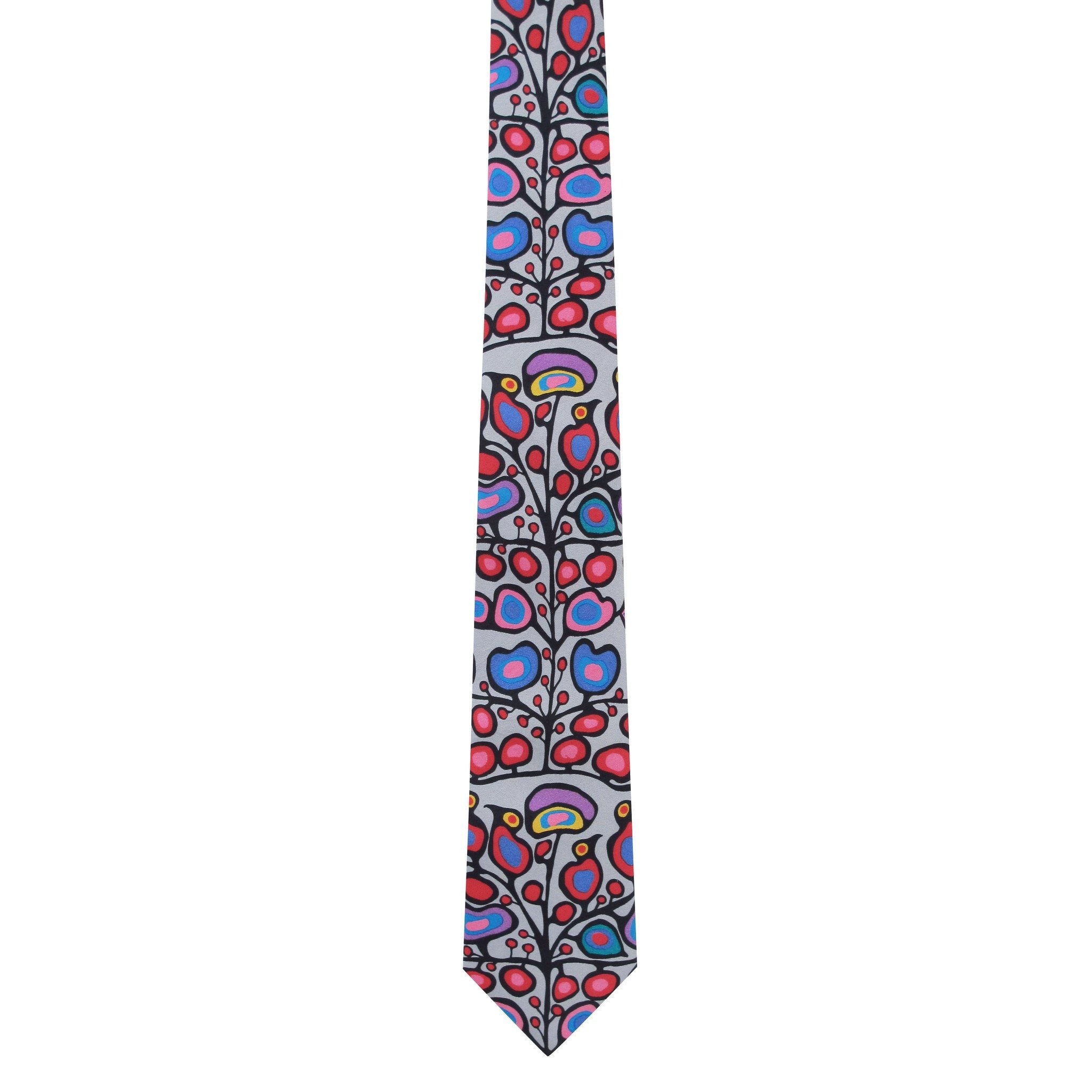 Norval Morrisseau Woodland Floral Artist Design Silk Tie - Oscardo