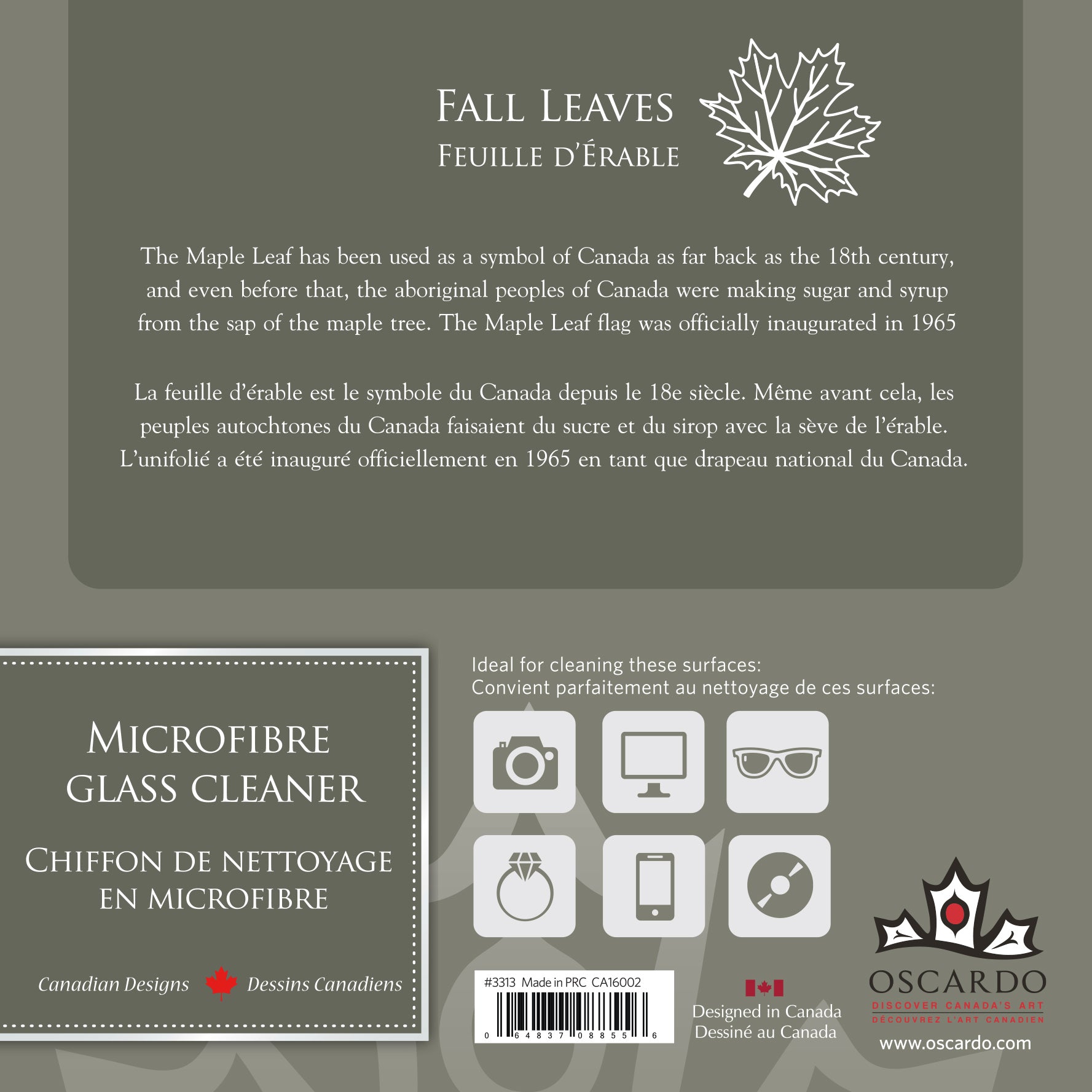 Fall Leaves Microfibre Glass Cleaner