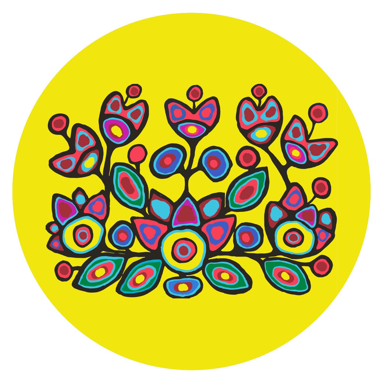 Norval Morrisseau Floral on Yellow - Oscardo