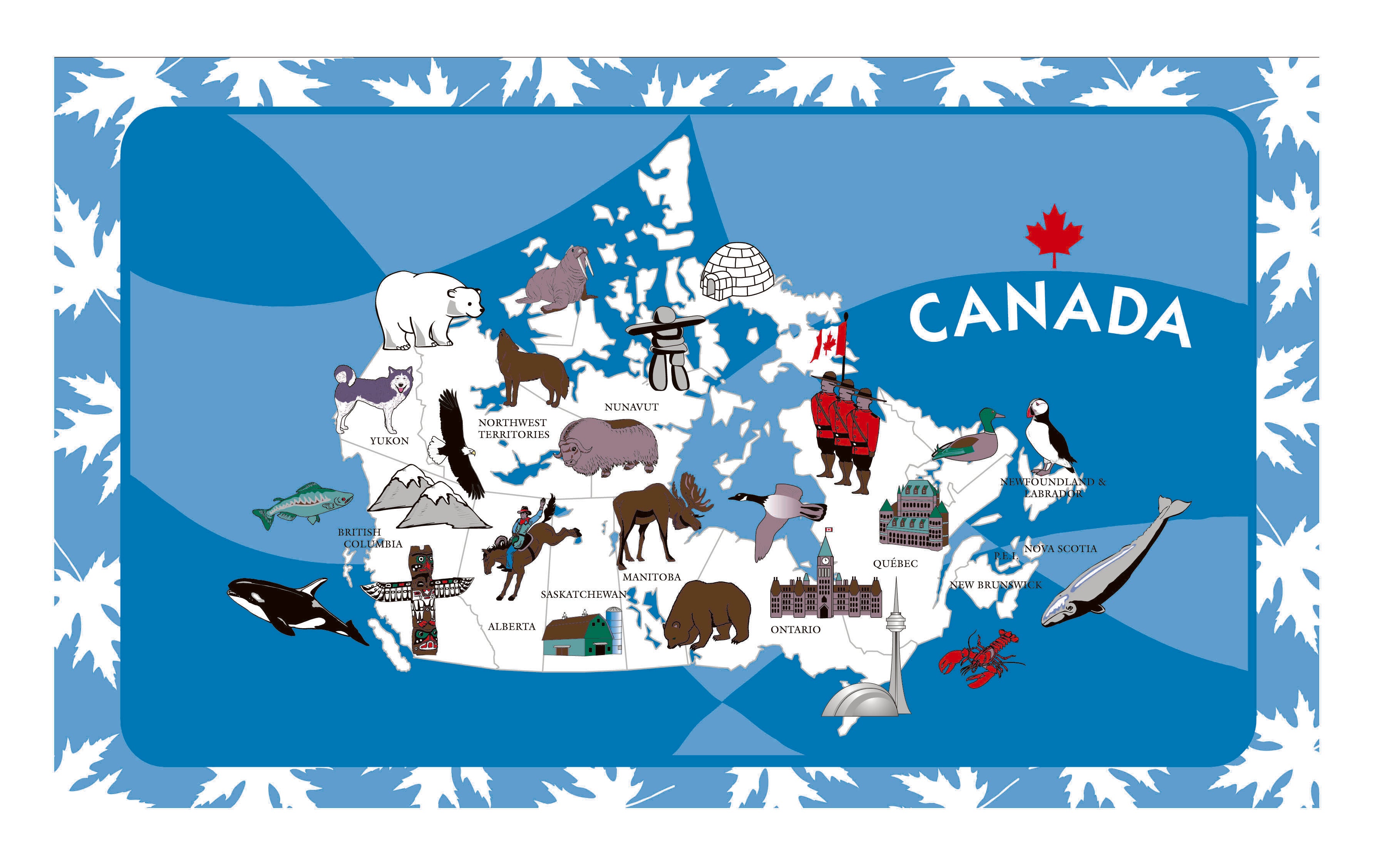 Map of Canada Microfibre Towel