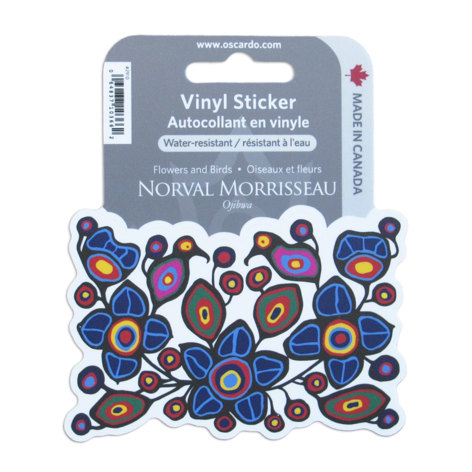 Norval Morrisseau Flowers and Birds Vinyl Sticker
