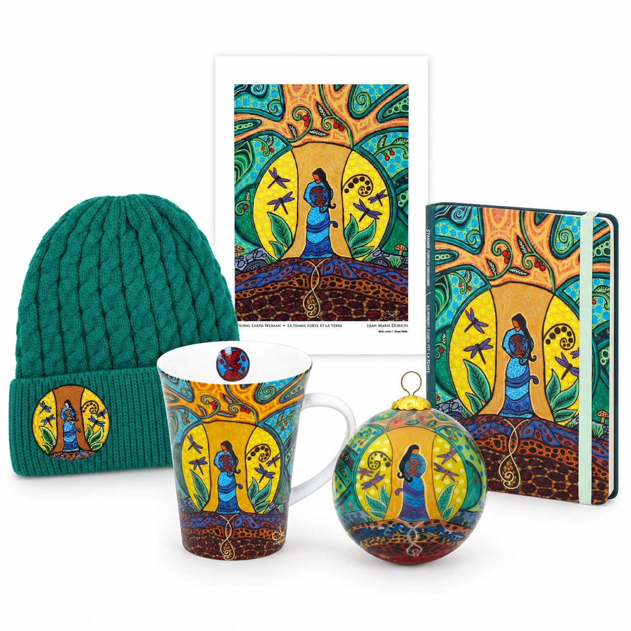 Leah Dorion Strong Earth Woman Holiday Gift Bundle - Indigenous Métis Art, Designed in Canada