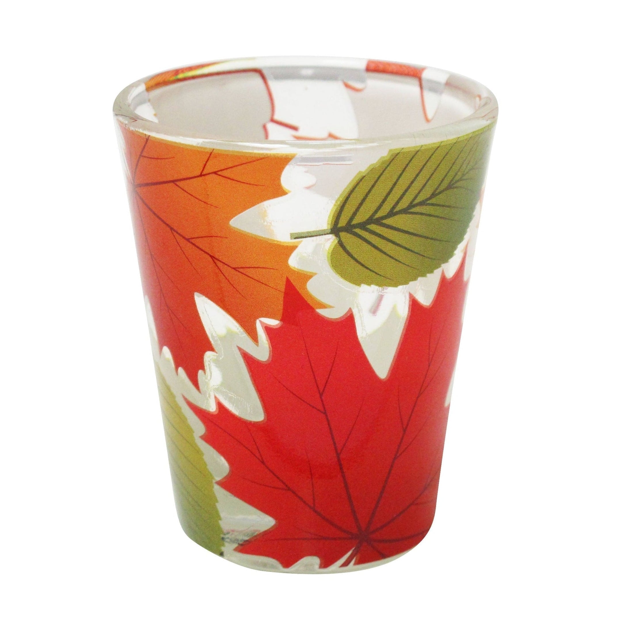 Fall Leaves Small Glass