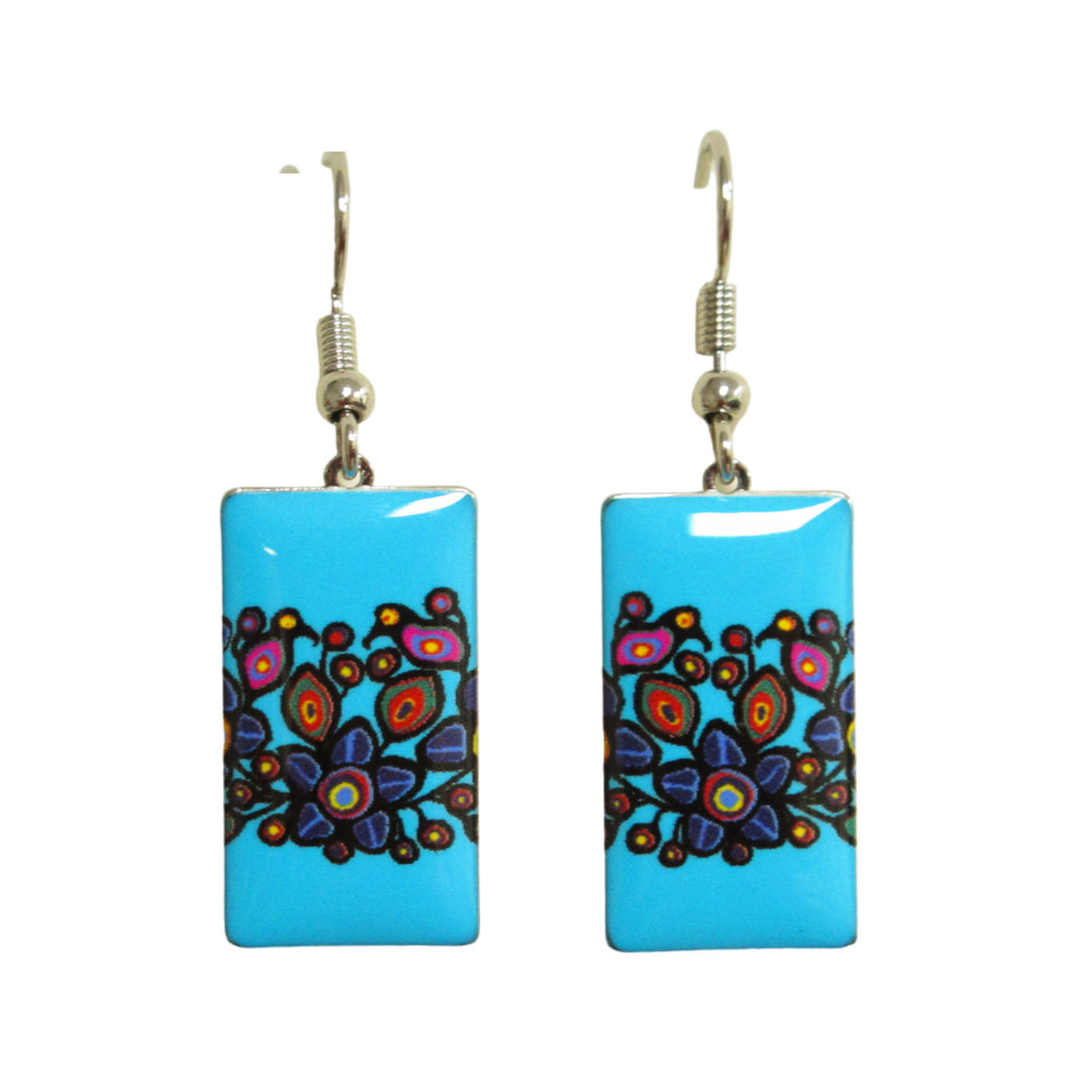 Norval Morrisseau Flowers and Birds Gallery Collection Earrings