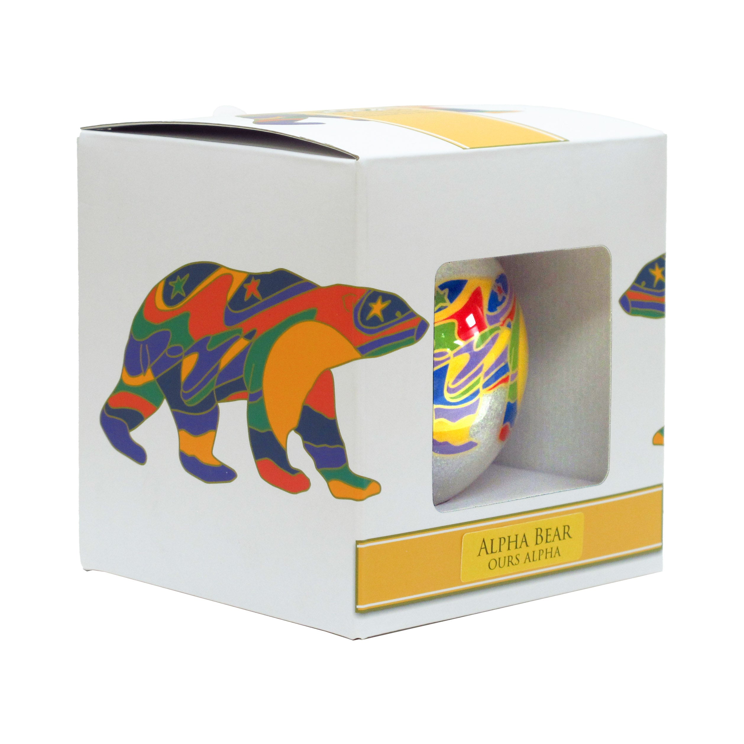 Dawn Oman Alpha Bear Glass Ornament