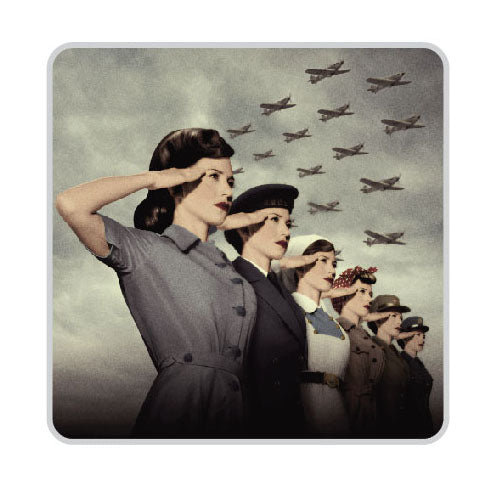 World War Women Metallic Magnet