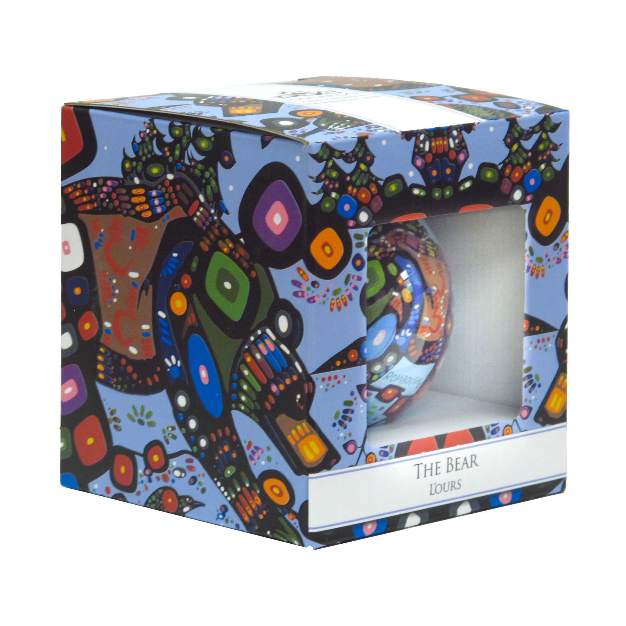 John Rombough Bear  Glass Ornament