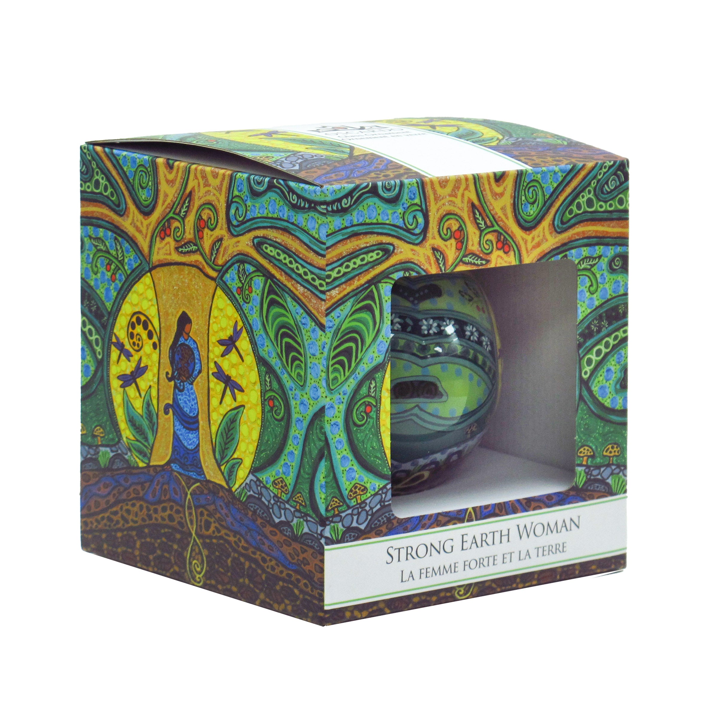 Leah Dorion Strong Earth Woman Glass Ornament