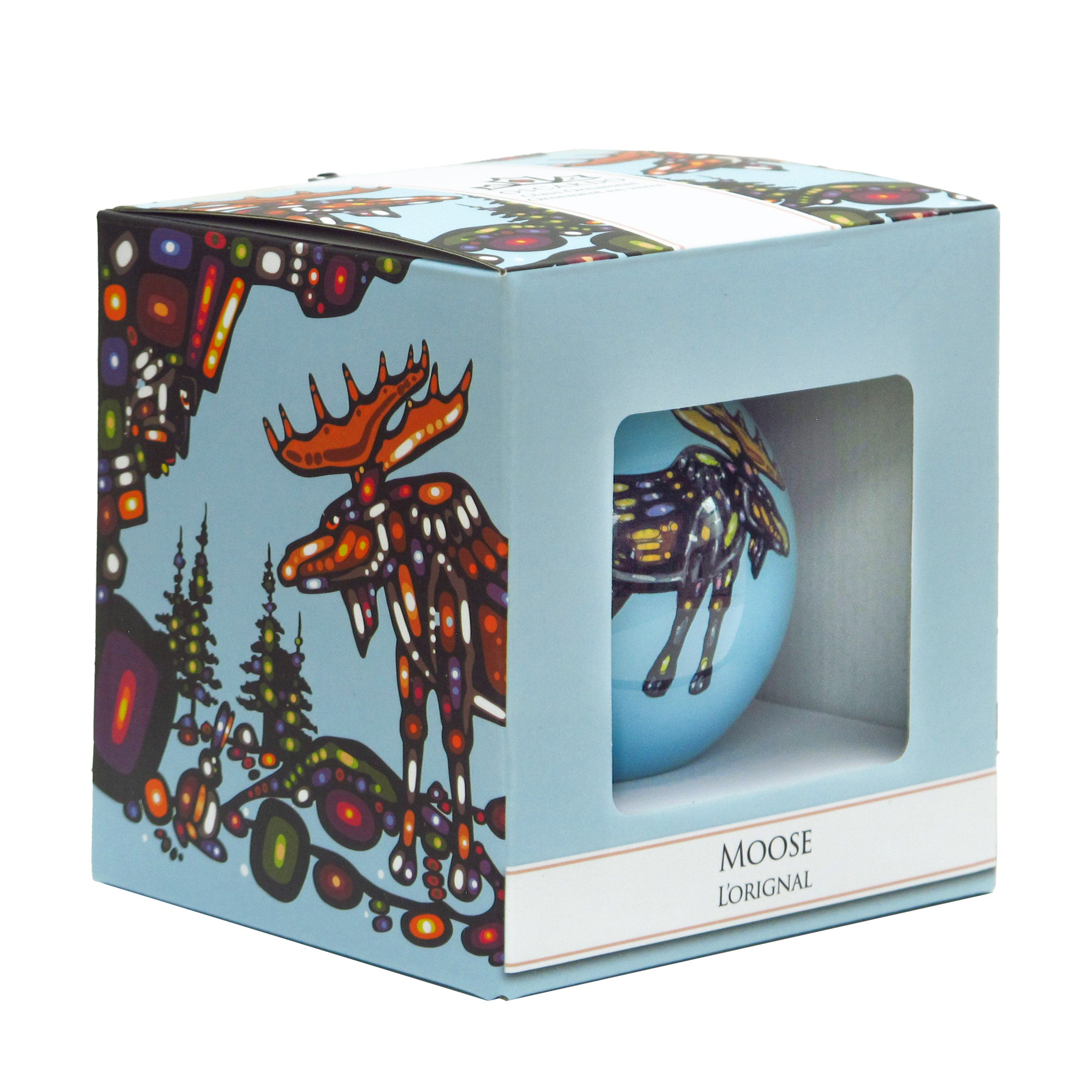 John Rombough Moose Glass Ornament