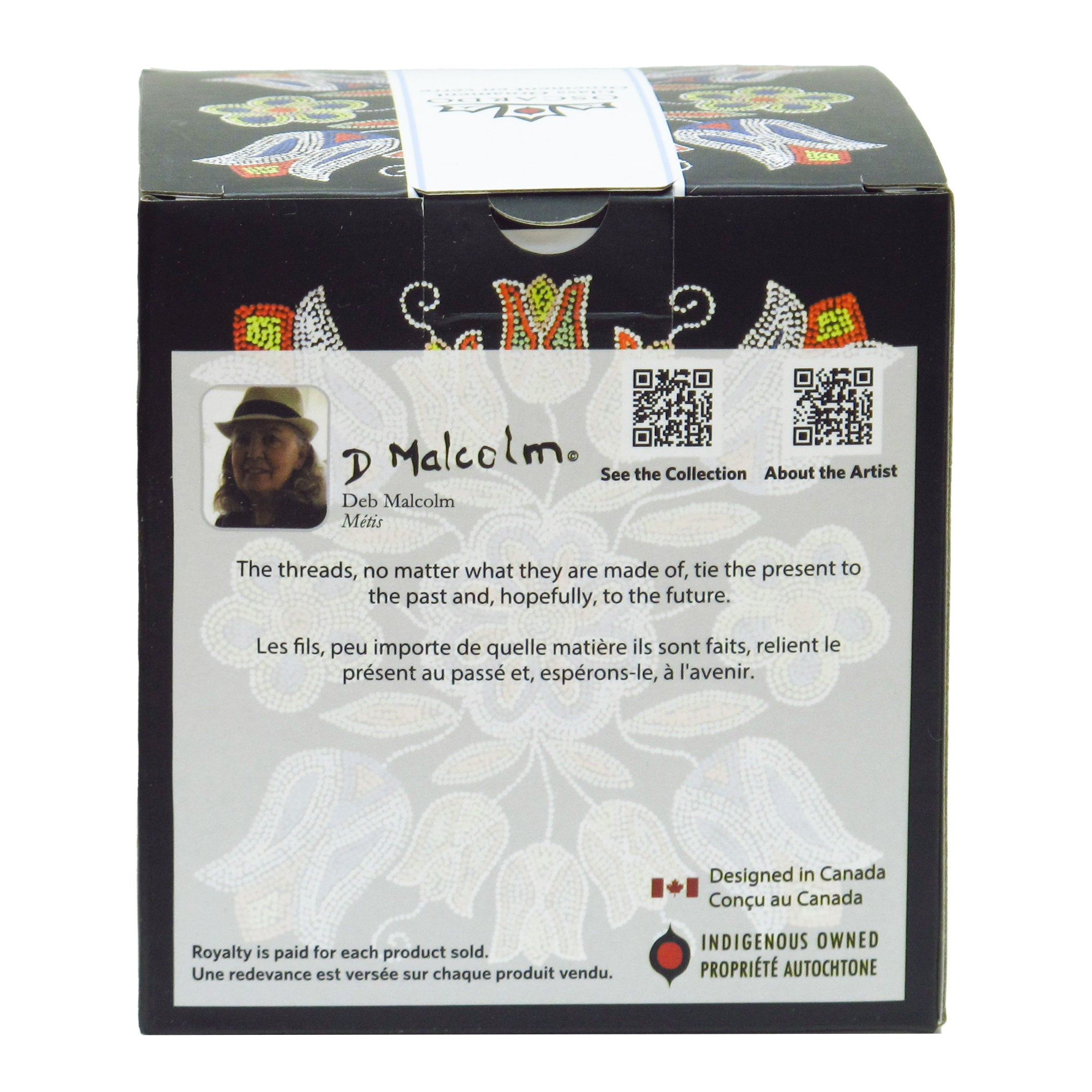 Deb Malcolm Silver Threads Glass Ornament