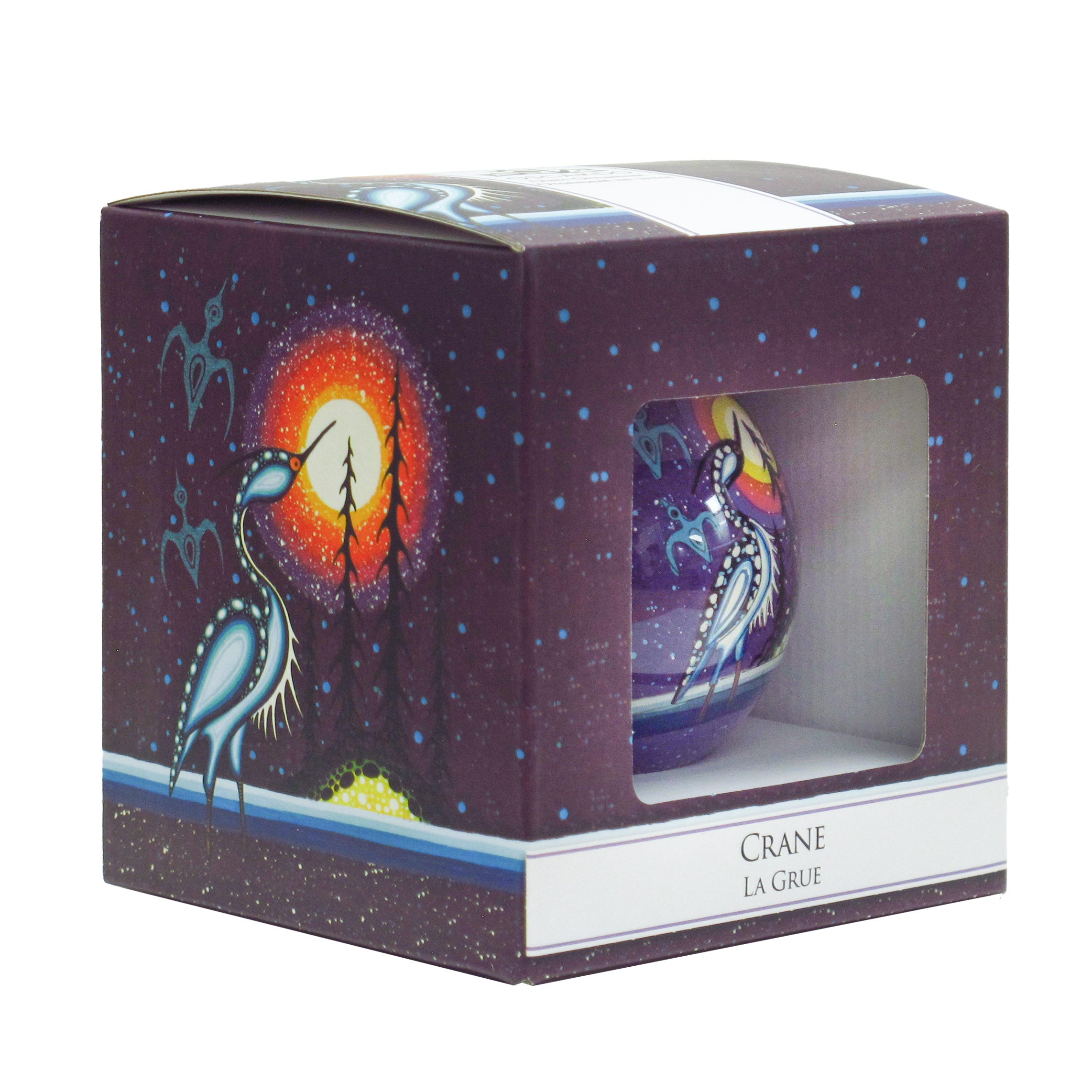 James Jacko Crane Glass Ornament