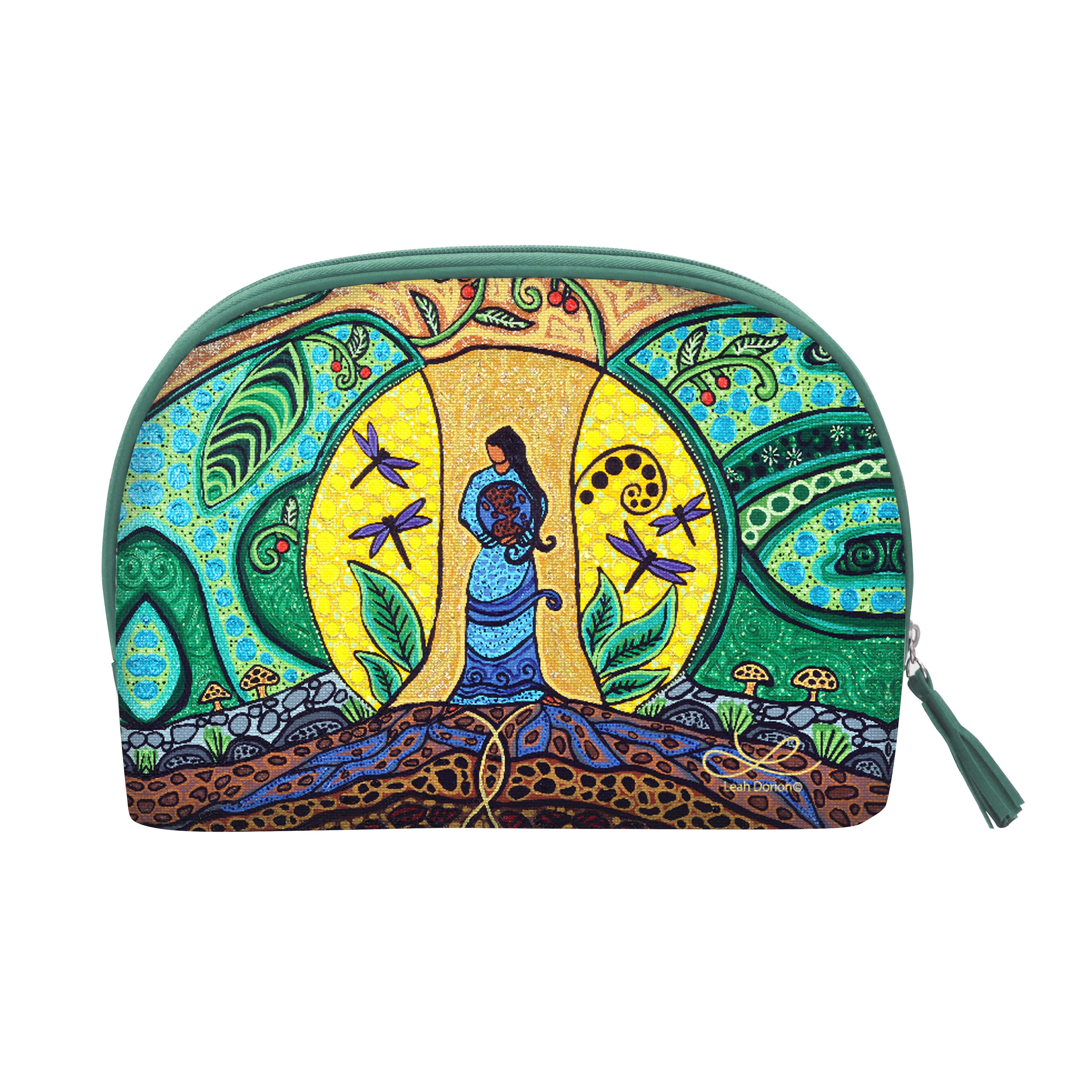 Leah Dorion Strong Earth Woman Cosmetic Bag  Large