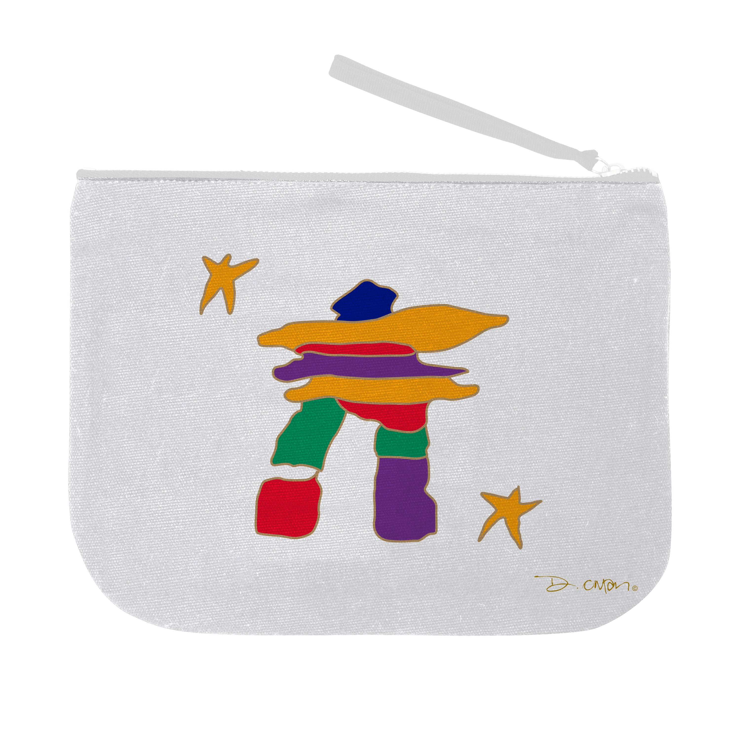 Dawn Oman Inukshuk Cotton Zip Pouches