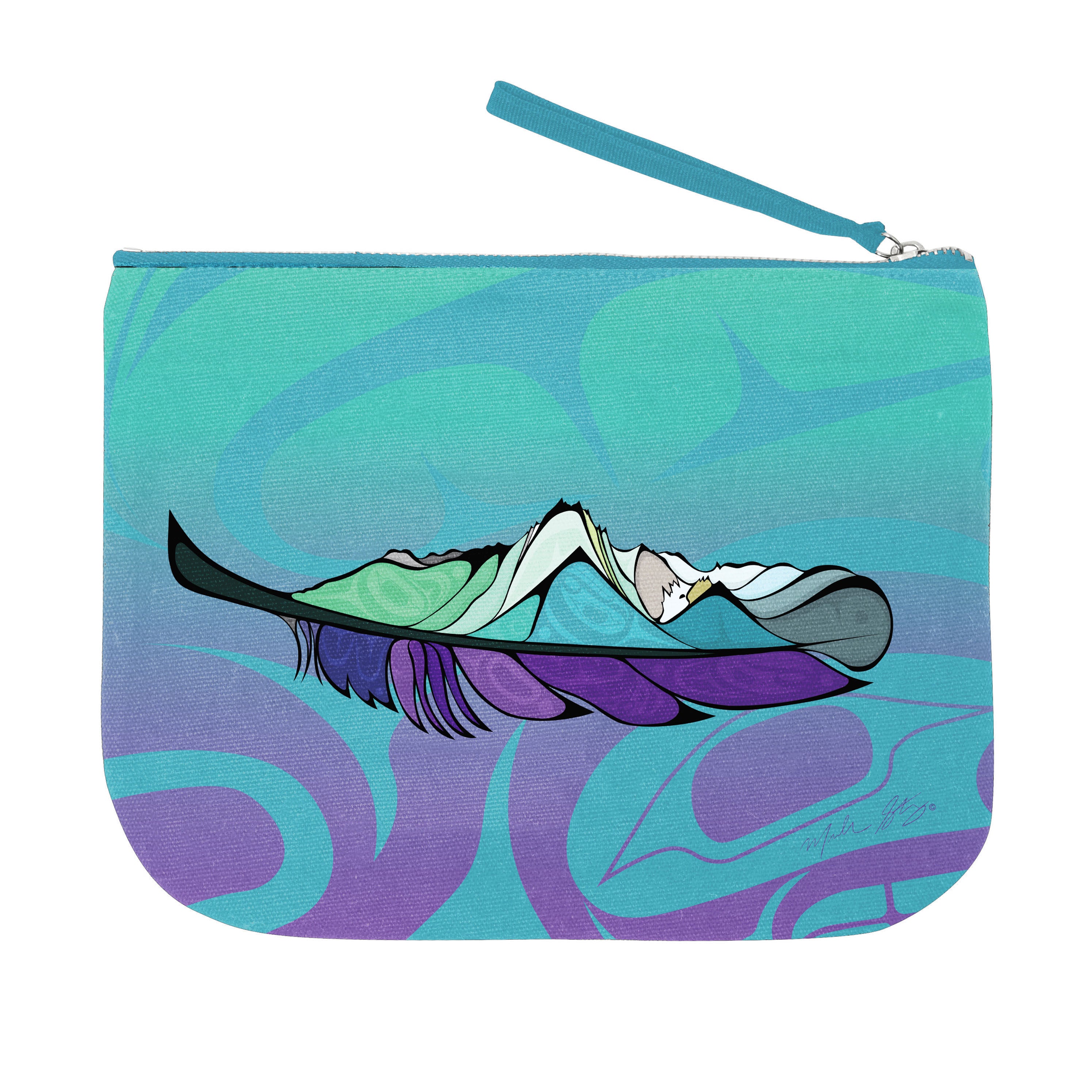 Michelle Stoney Healing Feather Recycled Eco Zip Pouch
