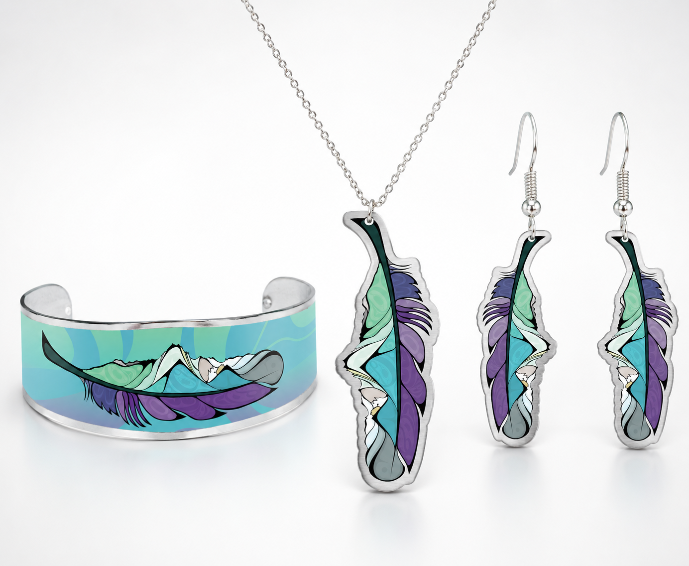 Jewellery Set with Michelle Stoney Healing Feather Indigenous Art Design
