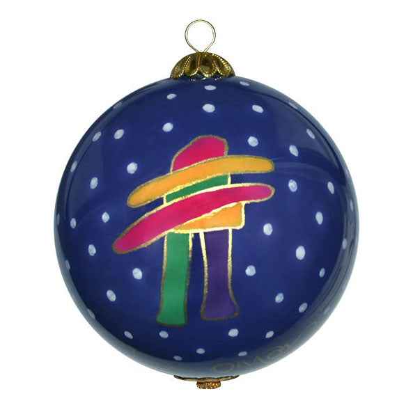 Dawn Oman Inukshuk Glass Ornament