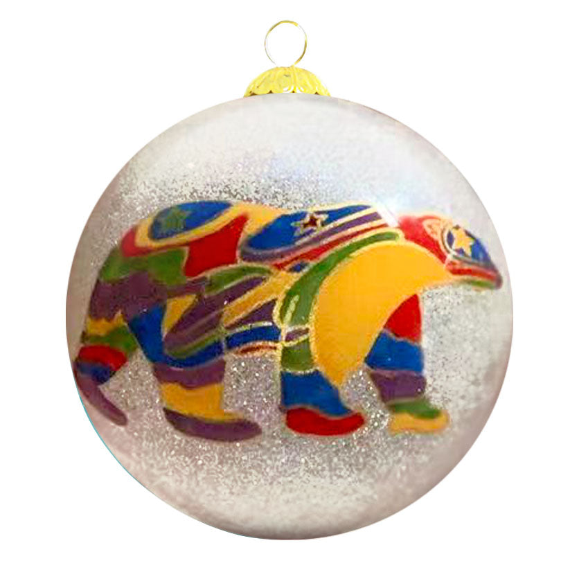 Dawn Oman Alpha Bear Glass Ornament