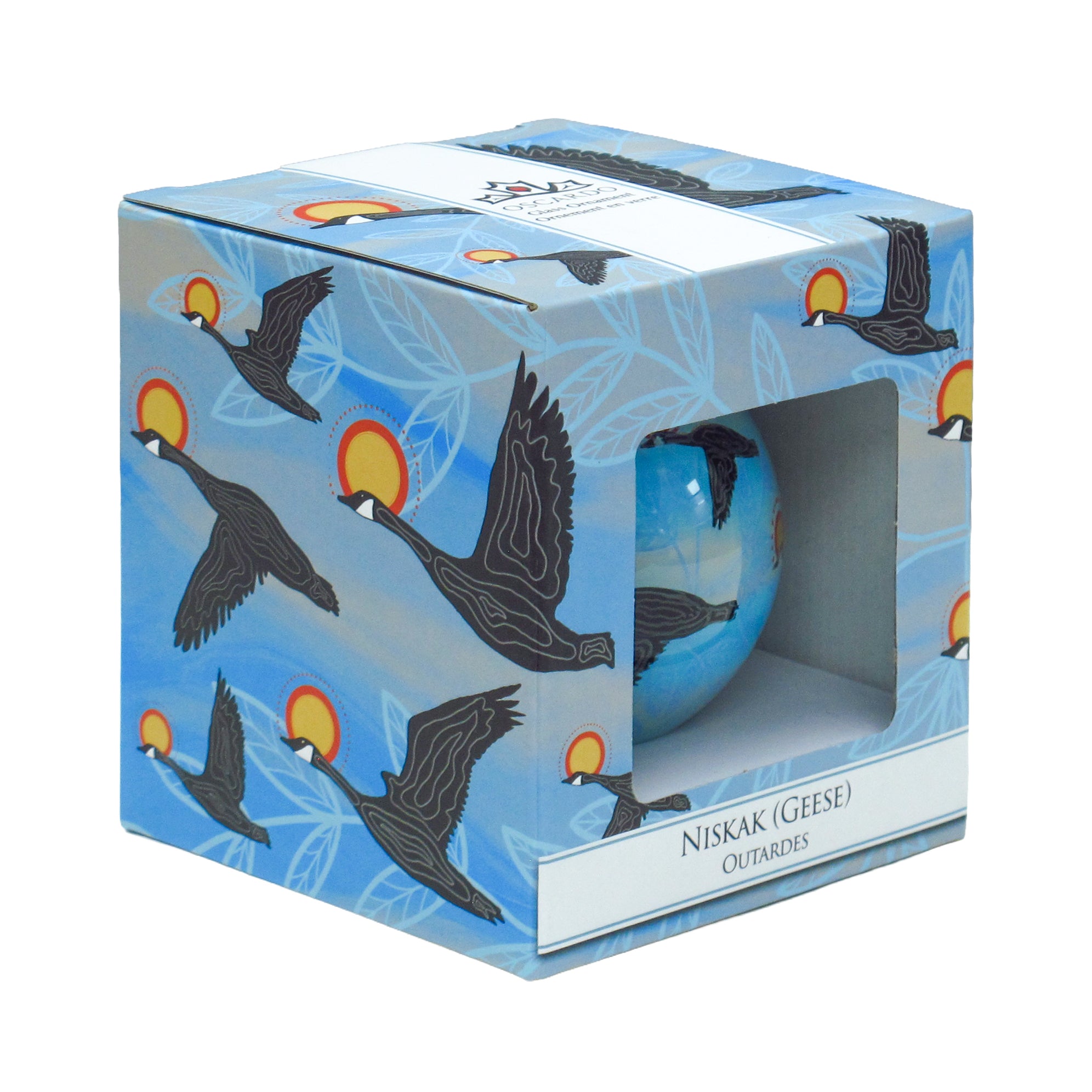 Eruoma Awashish Niskak (Geese) Glass Ornament