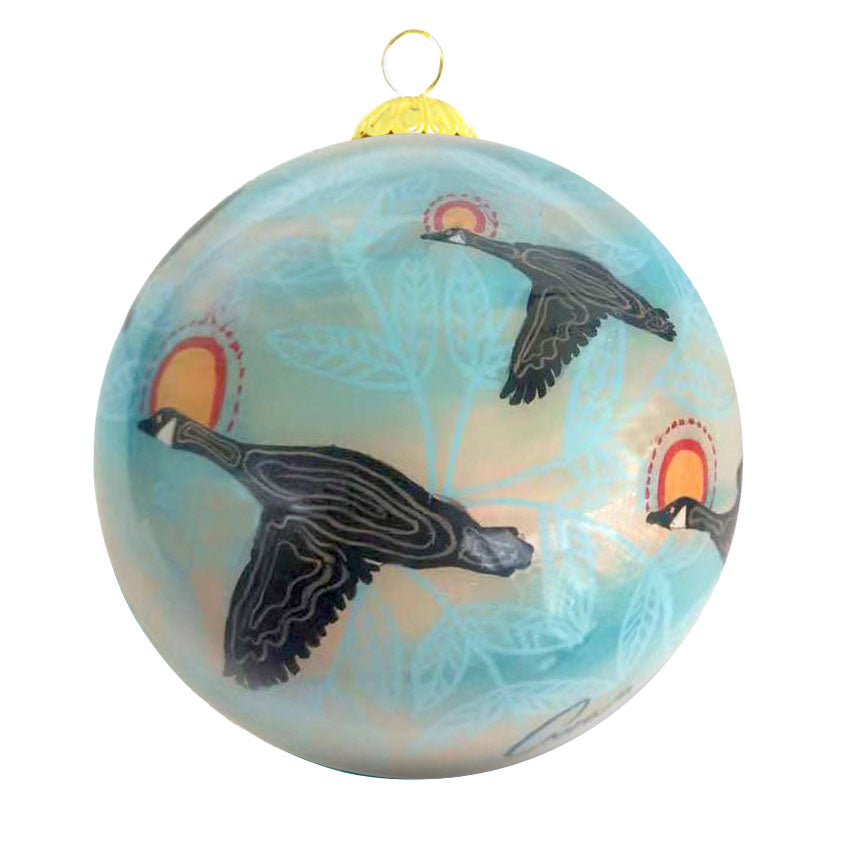 Eruoma Awashish Niskak (Geese) Glass Ornament