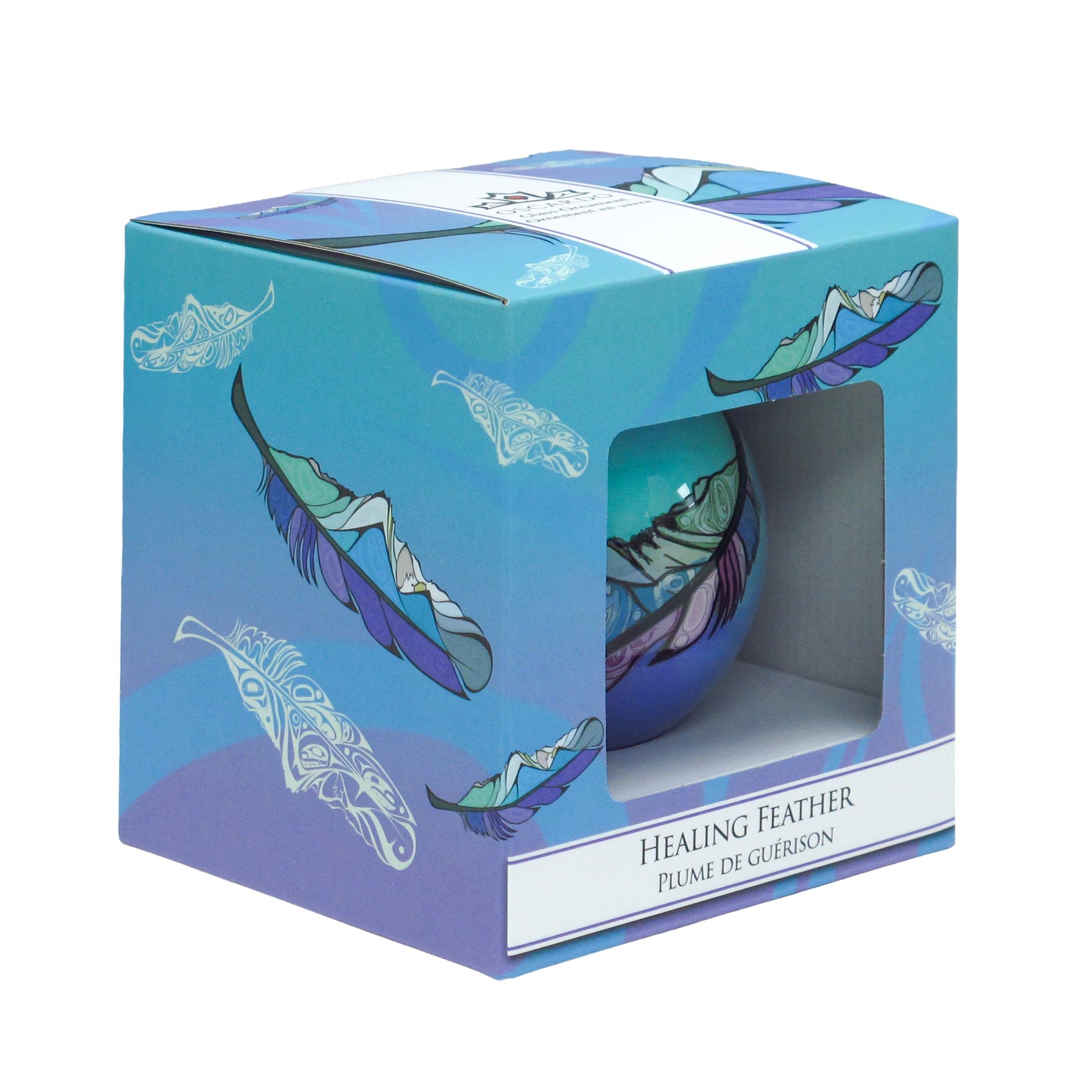 Michelle Stoney Healing Feather Glass Ornament