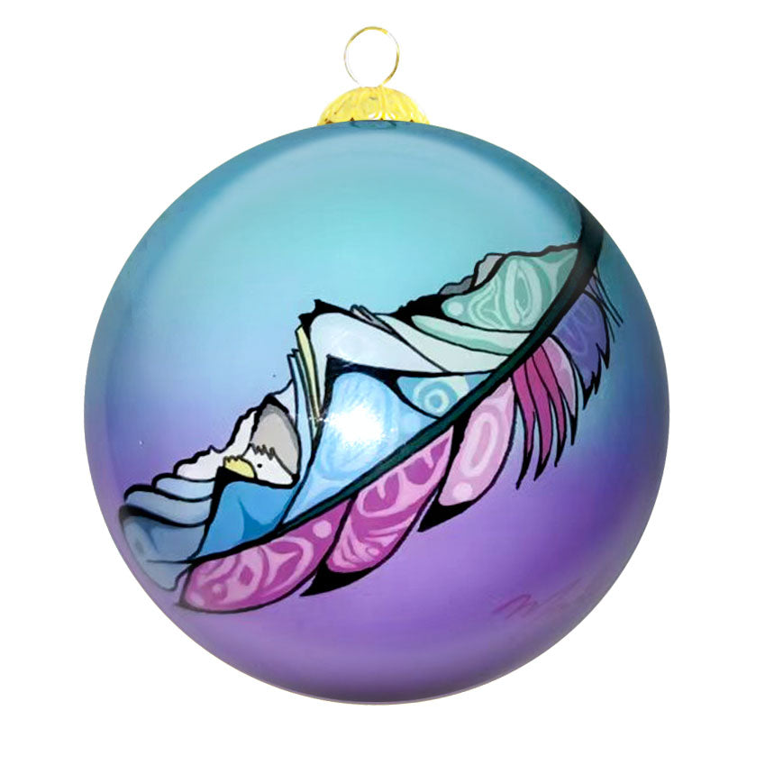Michelle Stoney Healing Feather Glass Ornament