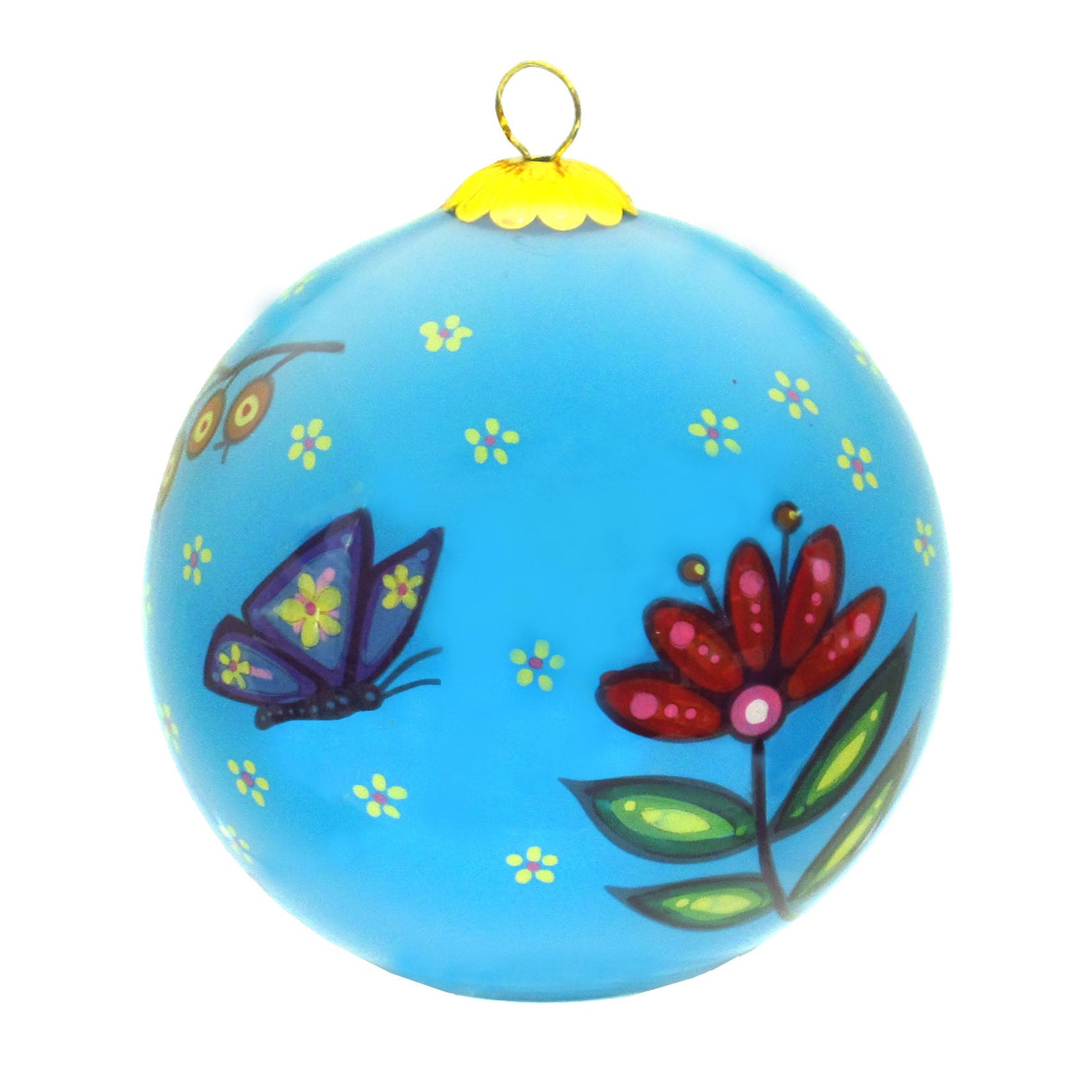 Kim McDonough Happiness Glass Ornament