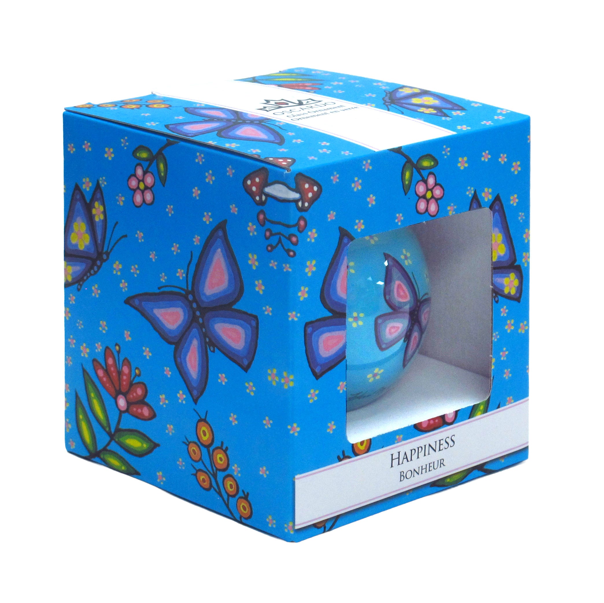Kim McDonough Happiness Glass Ornament