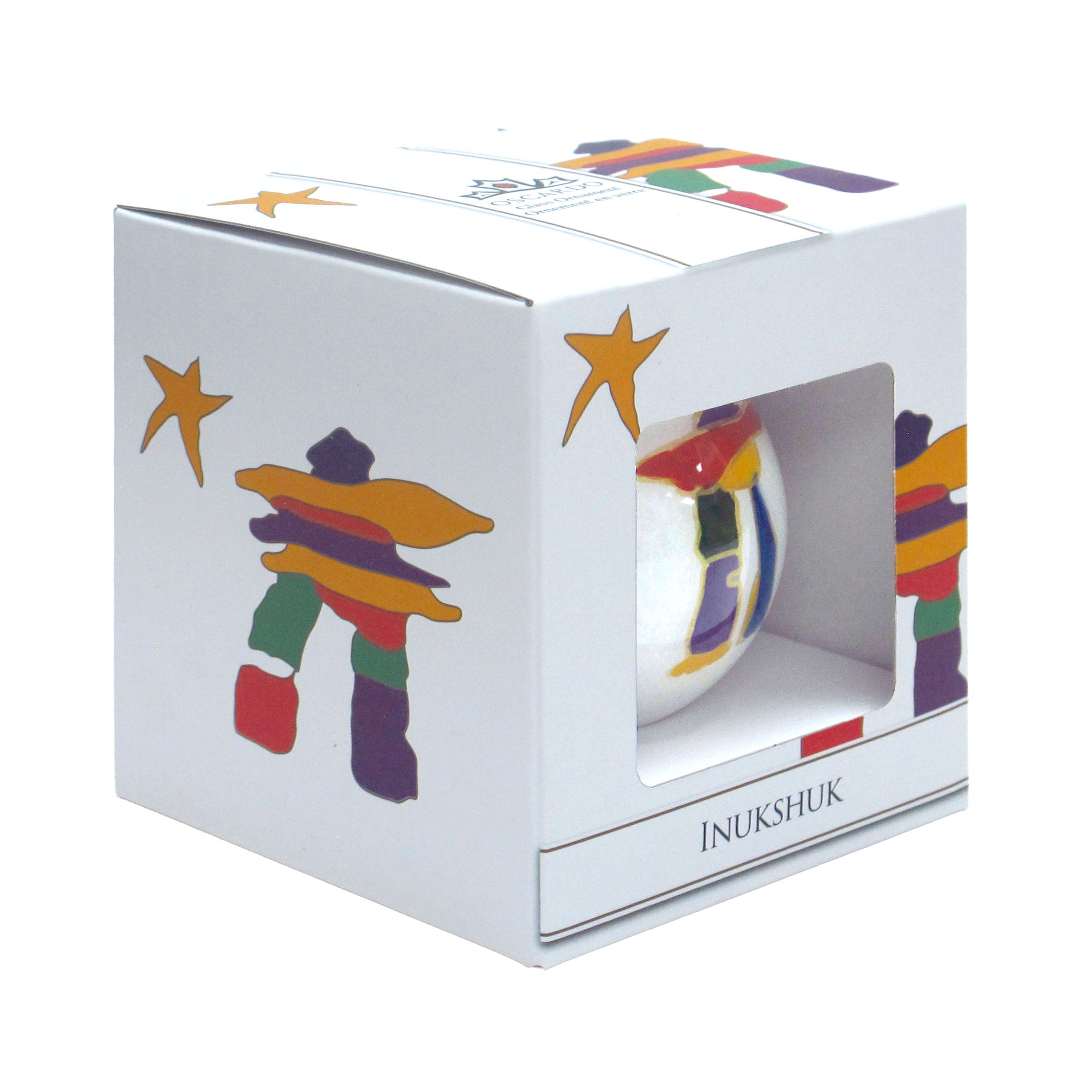 Dawn Oman Inukshuk Glass Ornament