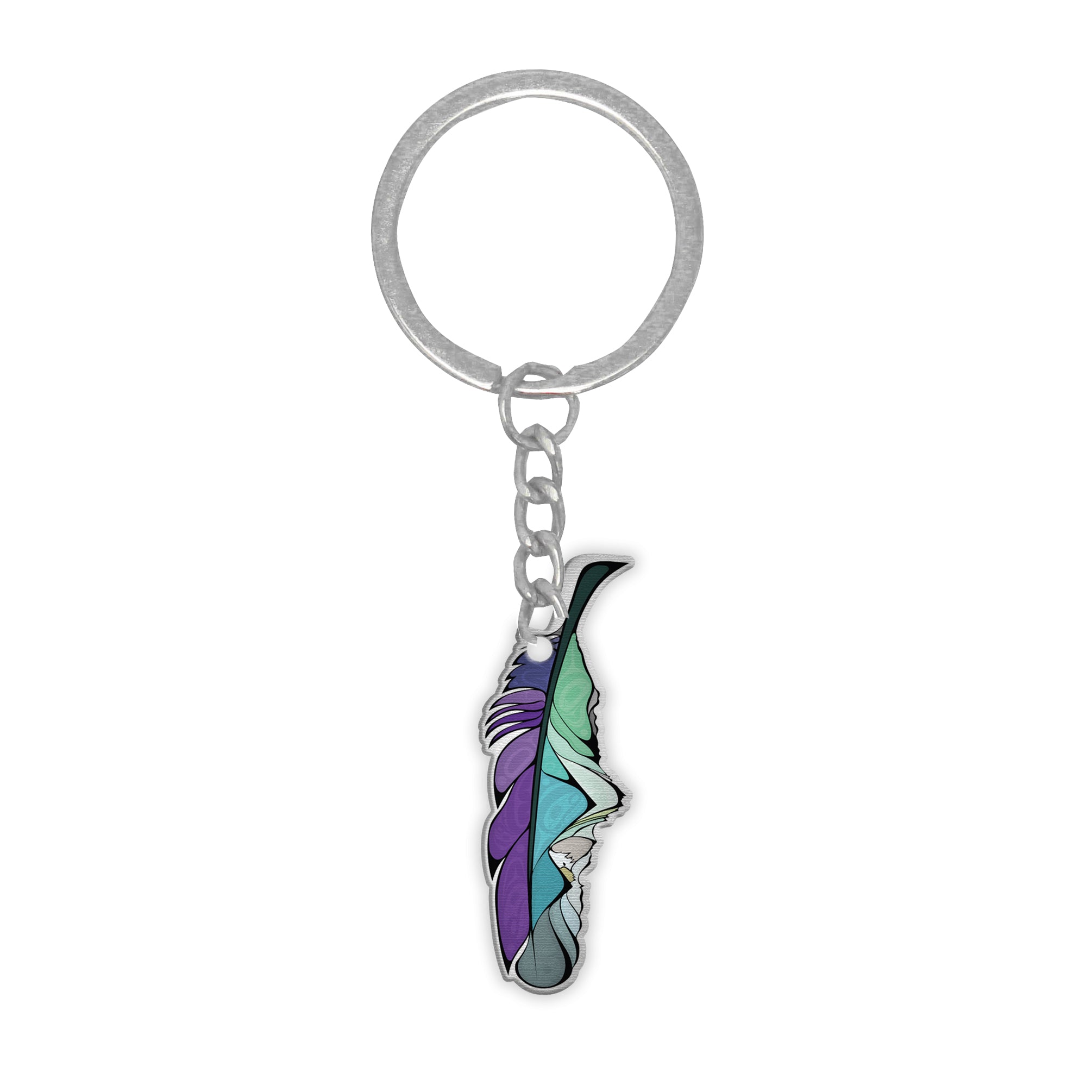 Michelle Stoney Healing Feather Metallic Key Chain