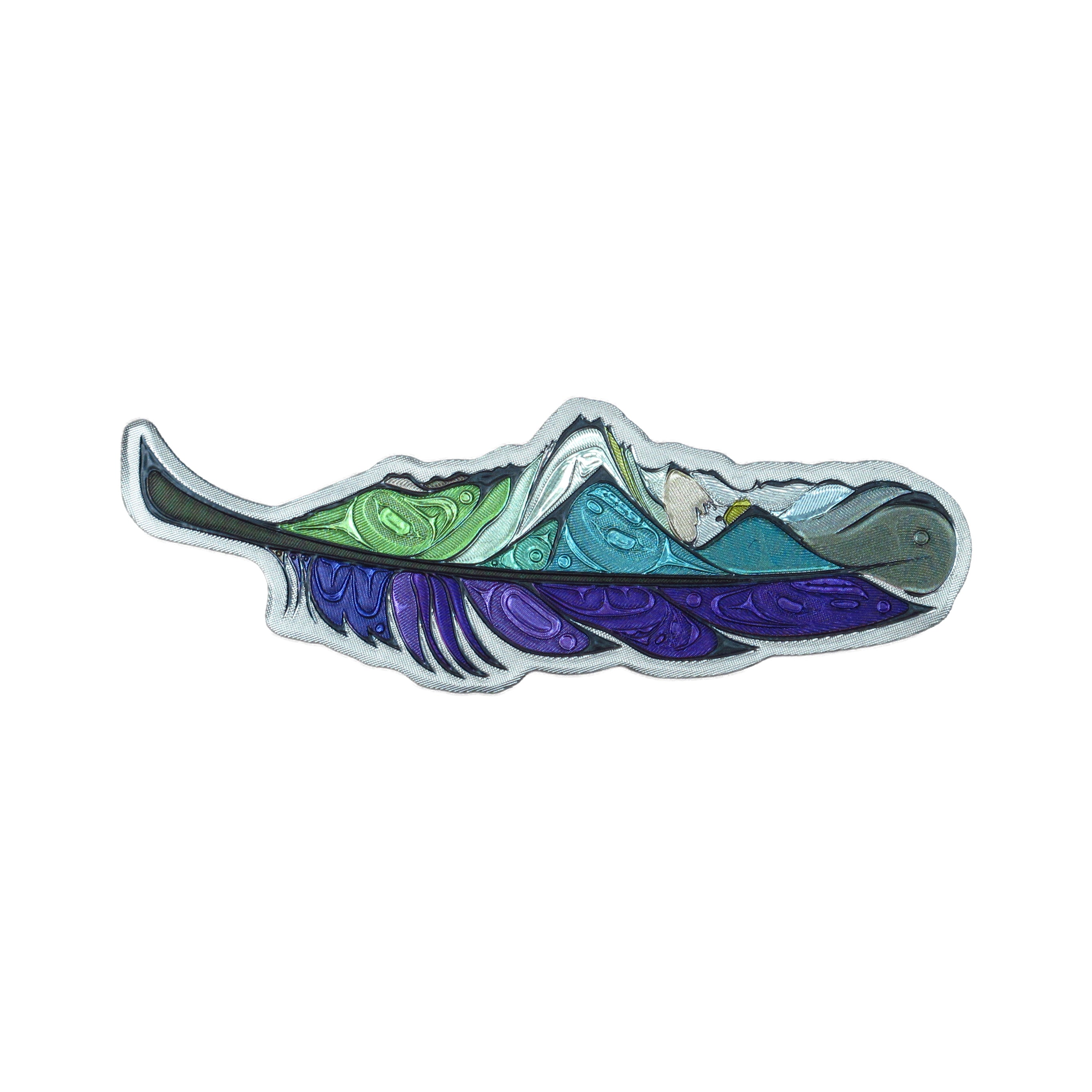 Michelle Stoney Healing feather Metallic Magnet