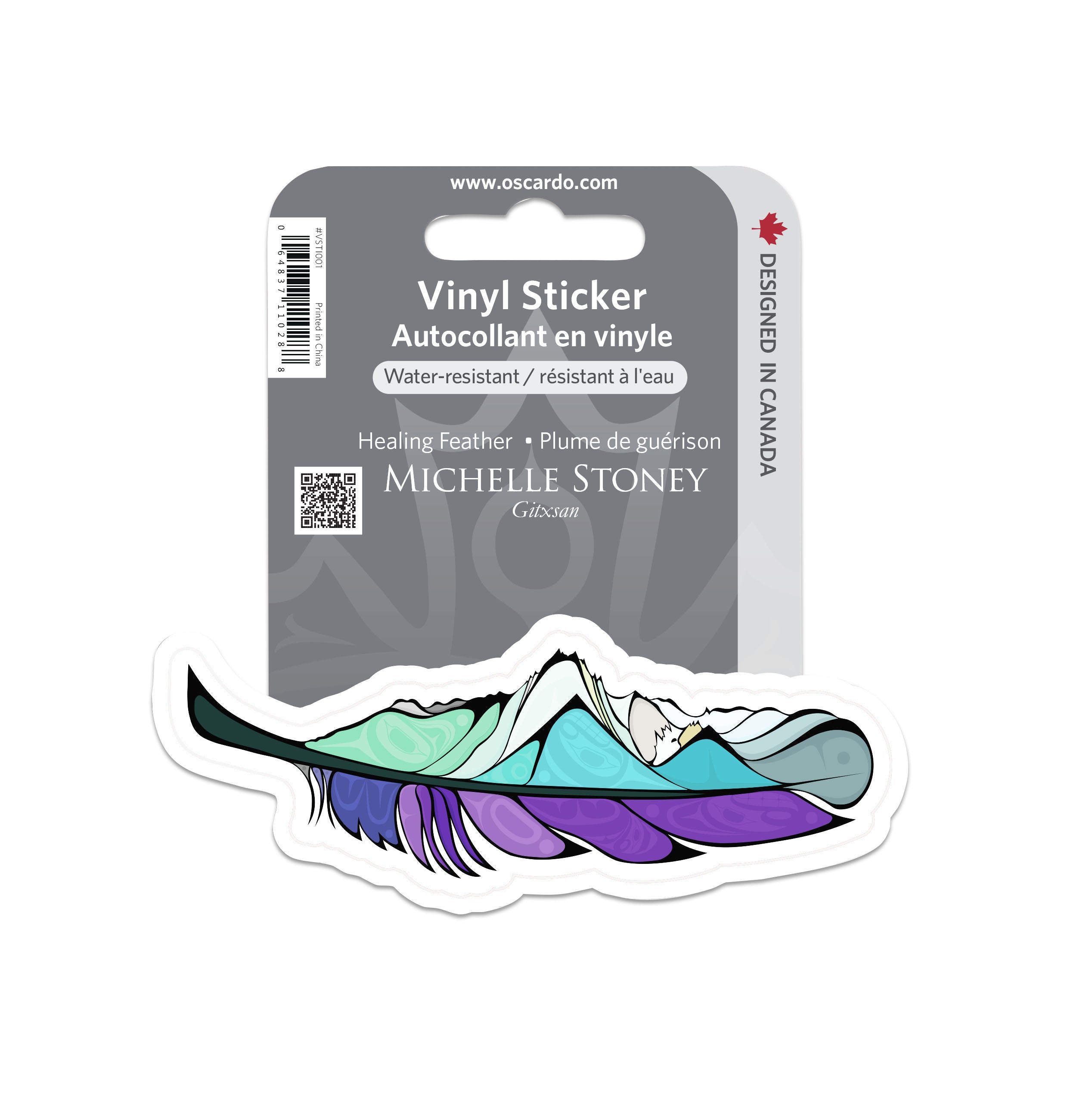 Michelle Stoney Healing Feather Vinyl Sticker