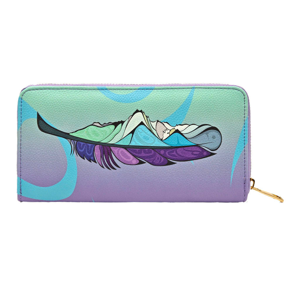 Michelle Stoney Healing Feather Zip-Around Wallet