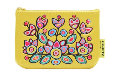 Norval Morrisseau Floral on Yellow Coin Purse - Oscardo