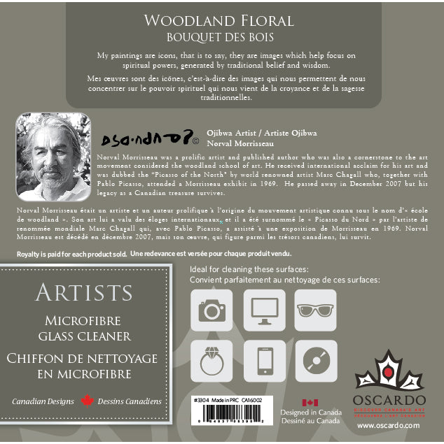 Norval Morrisseau Woodland Floral Microfibre Glass Cleaner