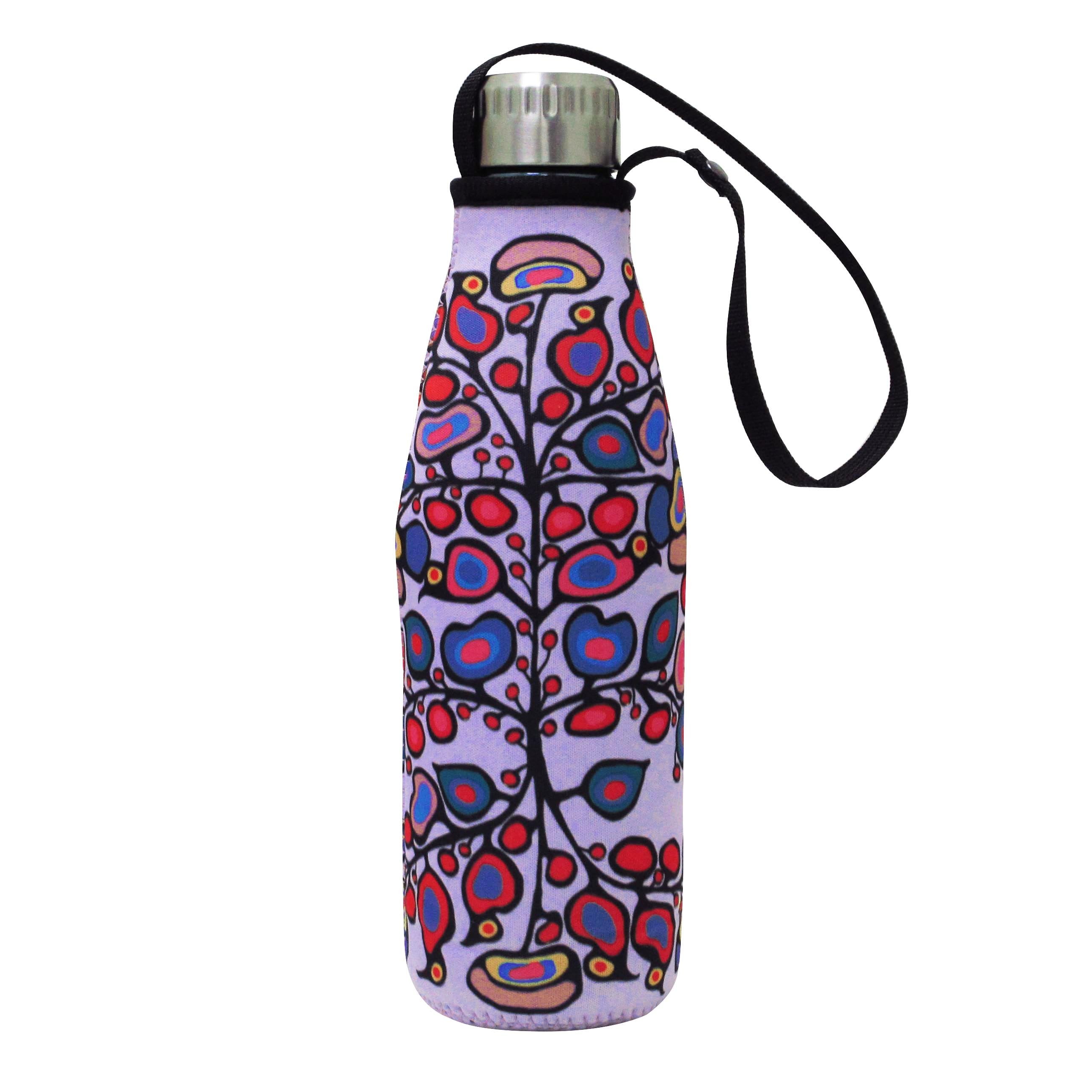 Norval Morrisseau Woodland Floral Water Bottle and Sleeve - Oscardo