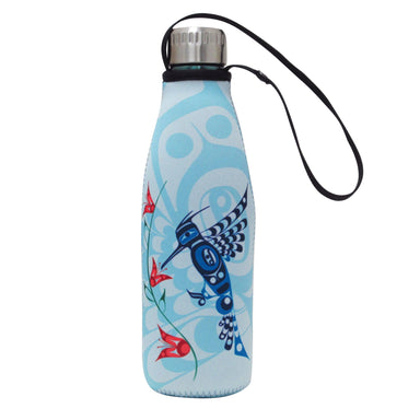 Francis Dick Peace, Love and Happiness Water Bottle and Sleeve - Oscardo