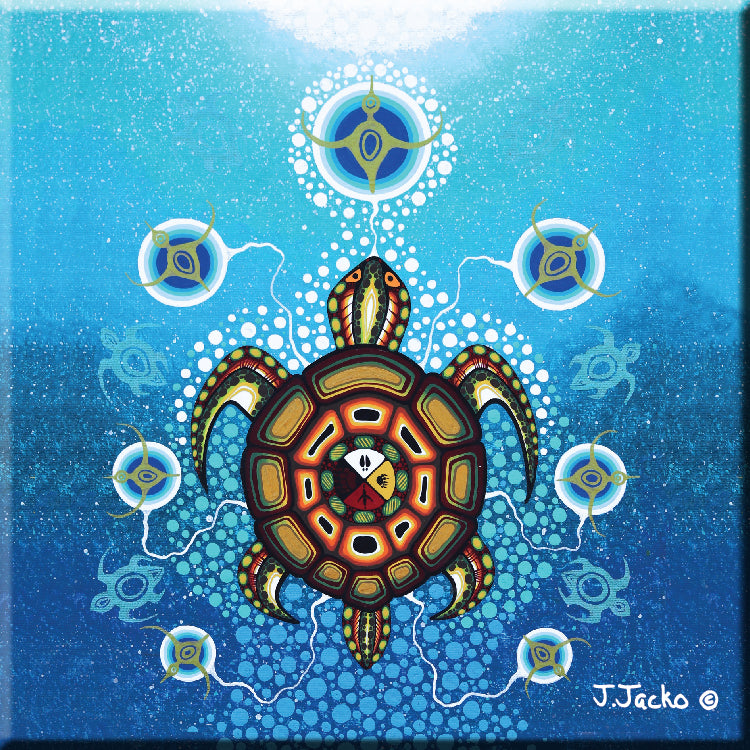 James Jacko Medicine Turtle Ceramic Tile-Trivet
