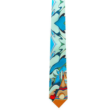 Daphne Odjig And Some Watched The Sunset Artist Design Silk Tie - Oscardo