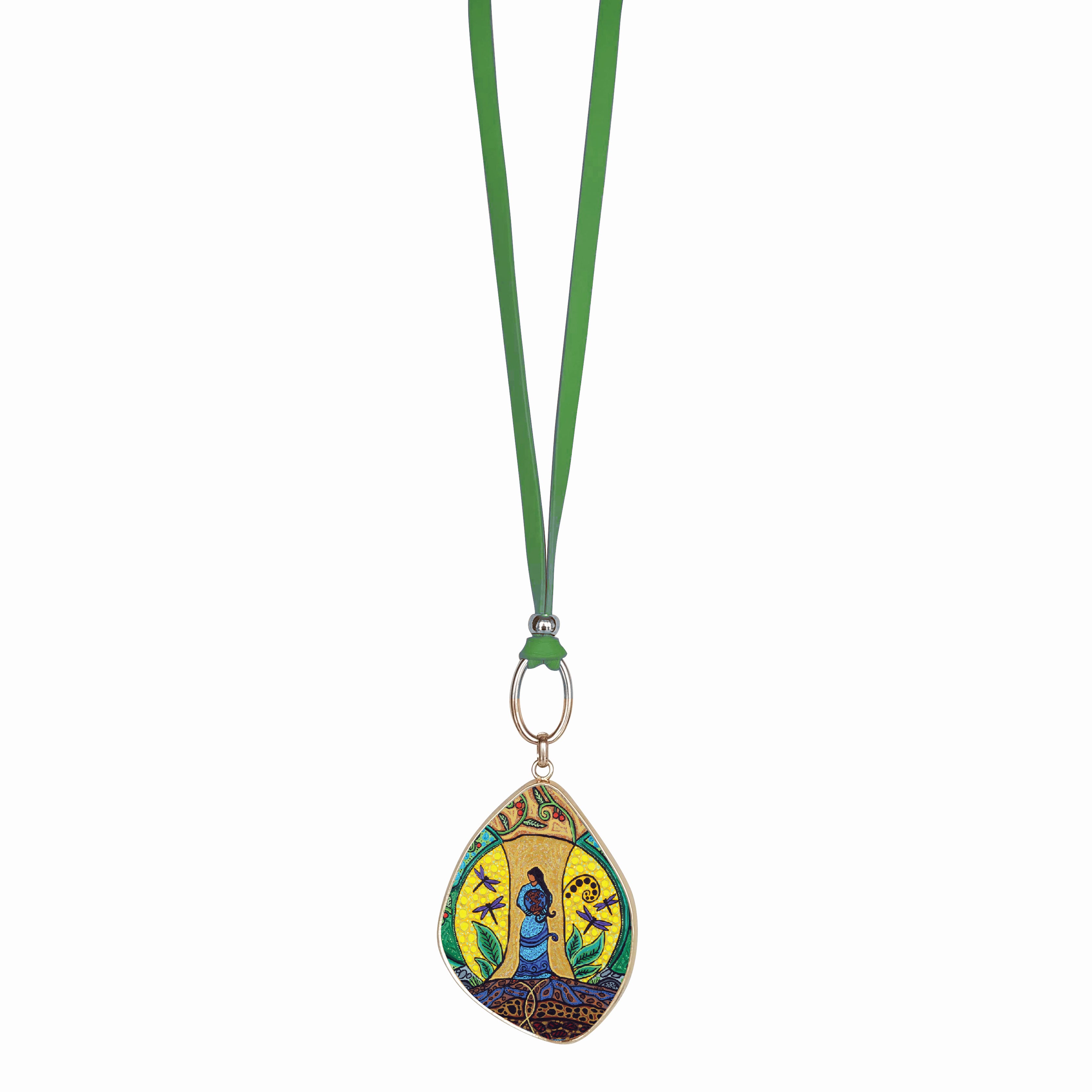 Leah Dorion Strong Earth Woman Vegan Leather Organic Necklace