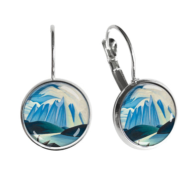 Lawren Harris Lake and Mountains Dome Glass Earrings - Oscardo