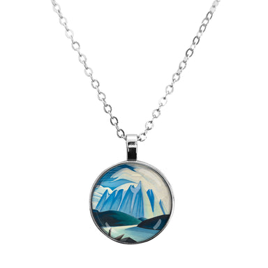 Lawren Harris Lake and Mountains Dome Glass Necklace - Oscardo