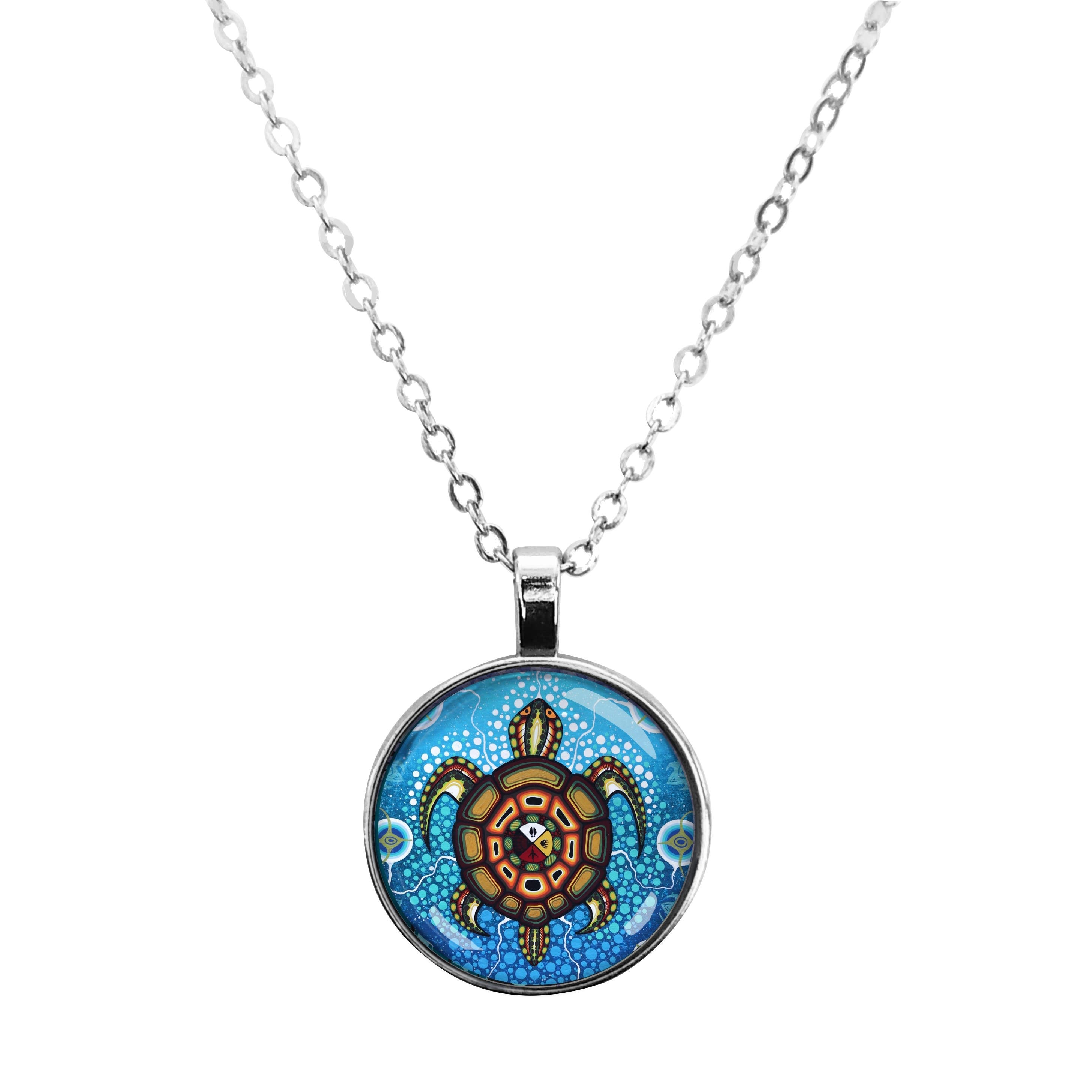 James Jacko Medicine Turtle Dome Glass Necklace - Oscardo