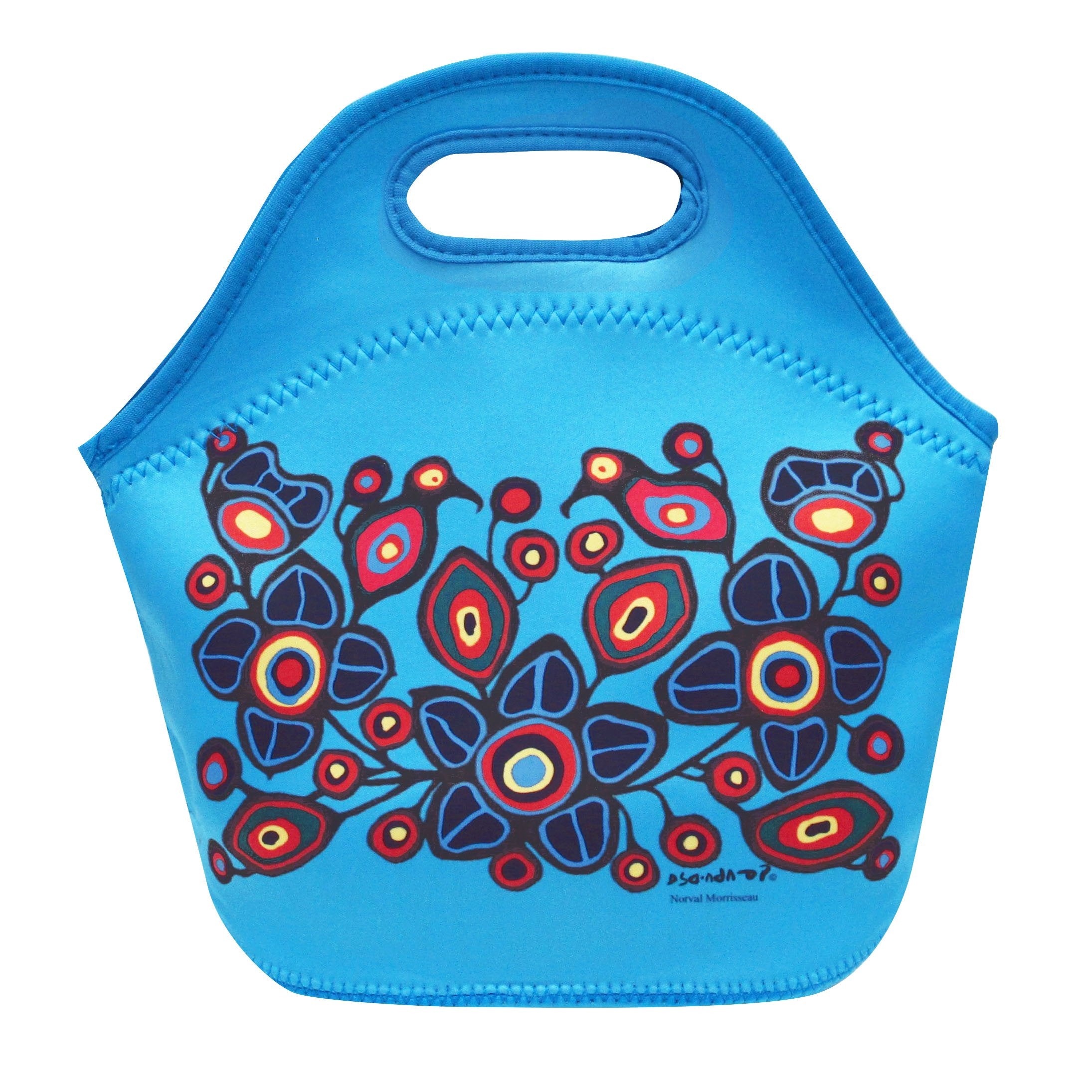 Norval Morrisseau Flowers and Birds Insulated Lunch Bag - Oscardo