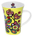 'Floral on Yellow' Porcelain Mug - Oscardo