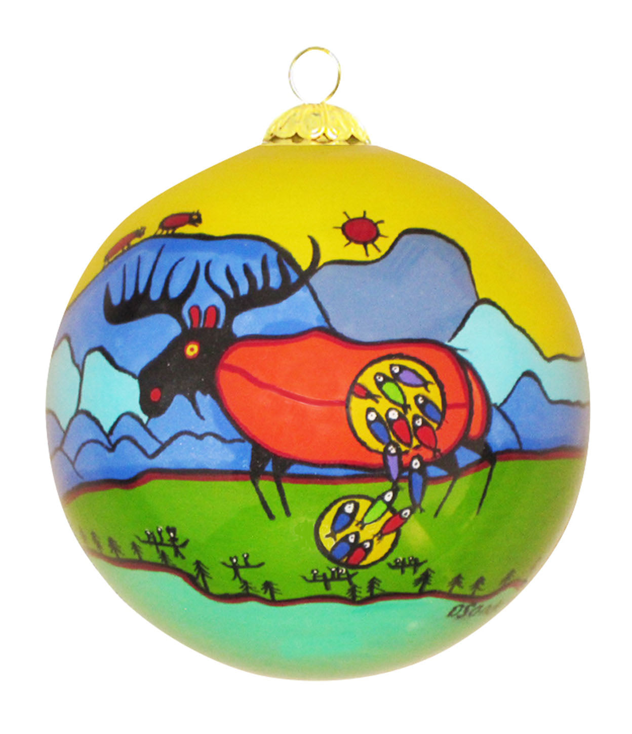 Norval Morrisseau Giant Moose - Glass Ornament