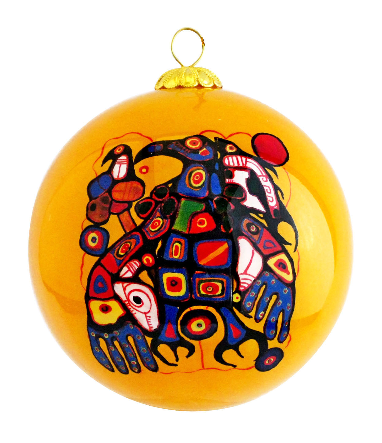 Norval Morrisseau Man Changing into Thunderbird  Glass Ornament