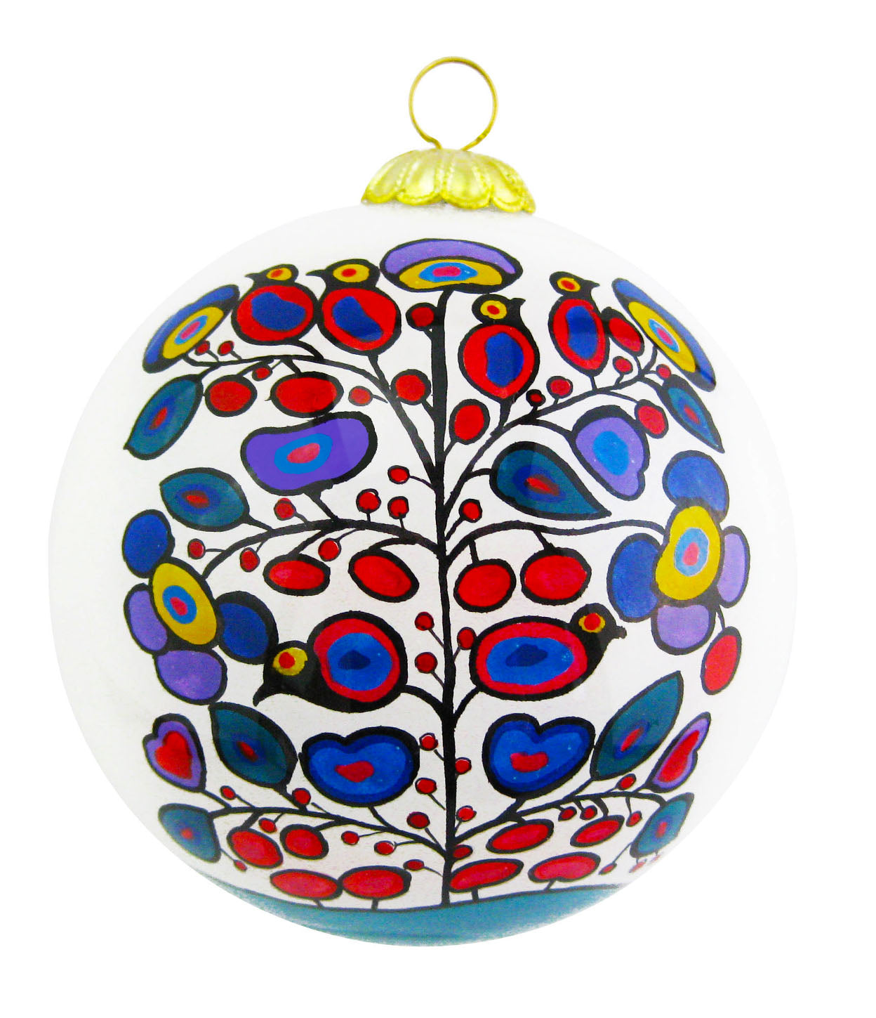 Norval Morrisseau Woodland Floral Glass Ornament - Out of Stock