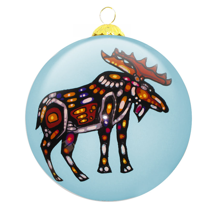John Rombough Moose Glass Ornament - Out of Stock