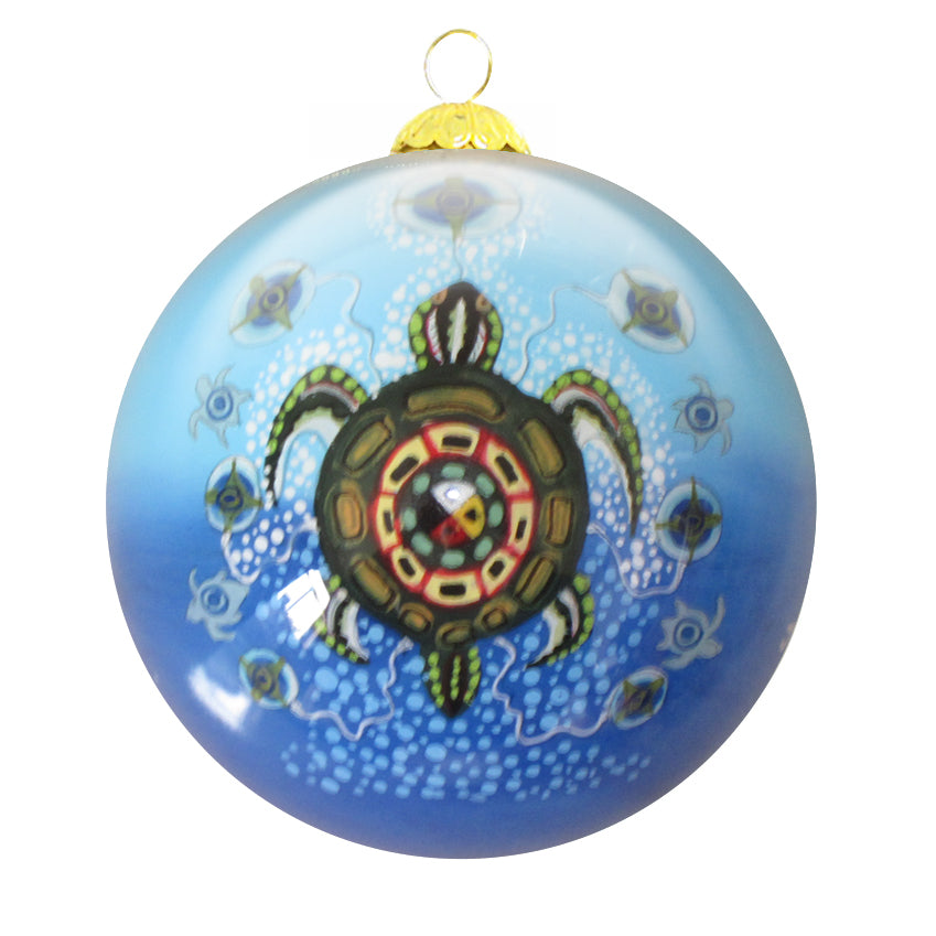 James Jacko Medicine Turtle Glass Ornament