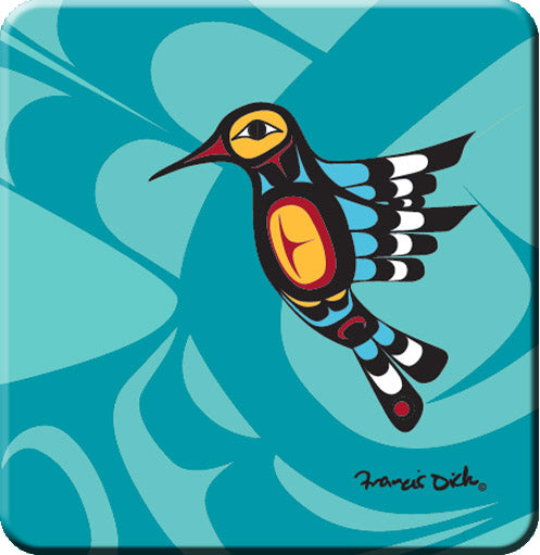 Francis Dick Hummingbird Cork-Back Coaster